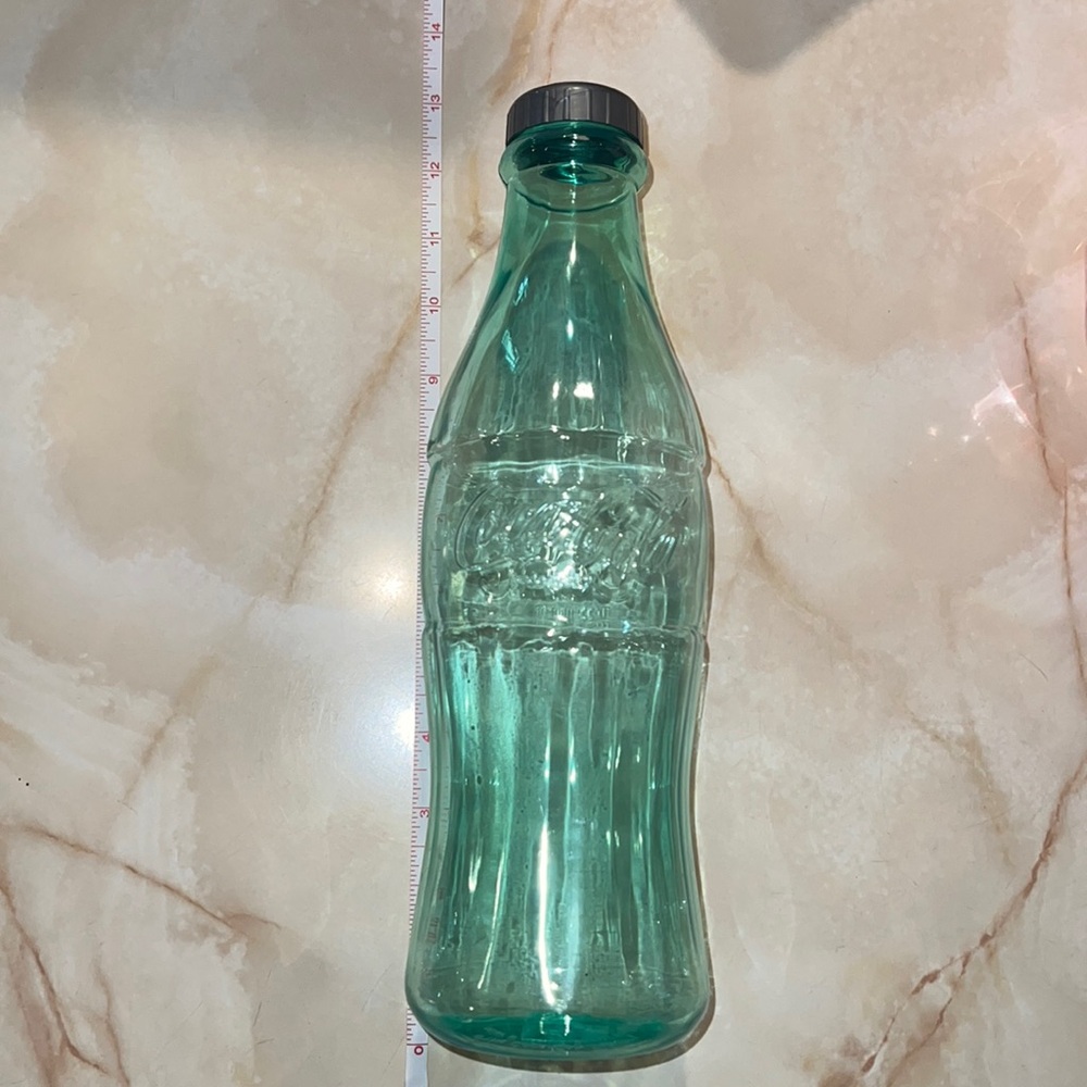 NWT Coca-Cola Plastic 12" Green Contour Bottle Coin Bank